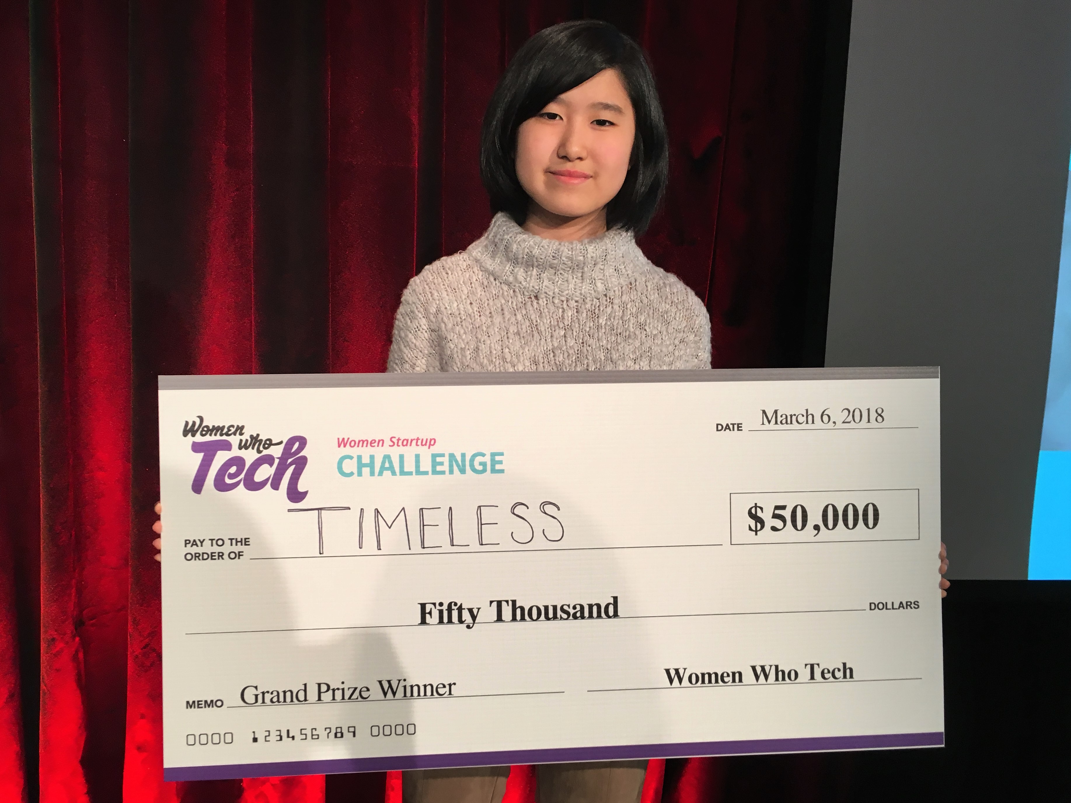Emma Yang of Timeless wins Women Startup Challenge Emerging Tech